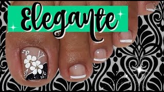 Uñas Elegantes y Sencillas♥Decoración de Uñas Pies Elegante♥Chic Feet Nail Decoration [upl. by Stanhope]