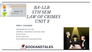 Abetment amp Criminal Conspiracy BALLB Unit 2 with Notes [upl. by Janeczka925]