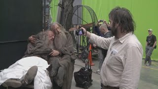 Michael Gambon on set of The Hobbit [upl. by Yanahs]