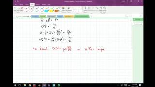 Deriving Poissons Equation in terms of the Scalar Potential [upl. by Cyrie]