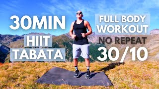 TABATA HIIT 30MIN  Full Body Workout  Tabata 3010 🔥NO REPEAT🔥 [upl. by Jamima]