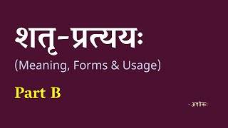 शतृप्रत्ययः  Part B Meaning Forms amp Usage  Ashok [upl. by Latsyrc]