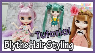 Blythe Hair Tutorial Devils horn Crown Braid Sailor Moon [upl. by Fife]