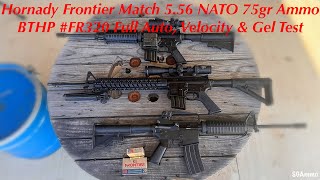 Hornady Frontier Match 556 NATO 75gr BTHP Ammo FR320  Full Auto Velocity and Gel Test SGAmmo [upl. by Leruj]