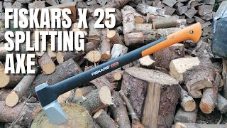 Fiskars X 25 Splitting Axe  First Impressions and Review [upl. by Naujet]