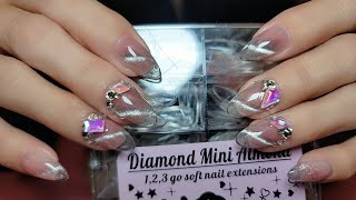 Enailcouturecom 123go diamond nails and space galaxy kitty gels nails nailart naildesign fyp [upl. by Higley]