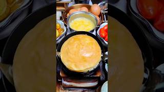 Bun style omelette 🍳 asmr miniature cooking lifehacks food miniature shortsviral miniaturecook [upl. by Aisined]