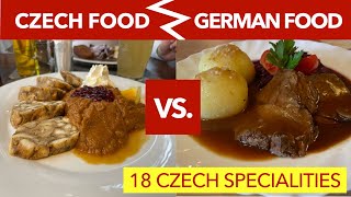 CZECH DISHES VS GERMAN DISHES  18 Foods in Czech Republic [upl. by Ase]