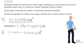 Matematikk 1P  Prøveoppgaver  Vekstfaktor og prosent 11211 [upl. by Krispin5]