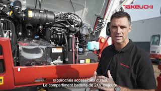 Présentation pelle sur pneus TB 395 W de Takeuchi par Fréderic Brin [upl. by Adnilahs]