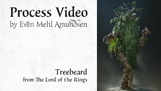 Digital Painting Process Treebeard  Lord of the Rings Fan Art [upl. by Sairacaz]