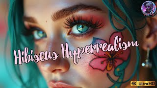 Stunning Hibiscus Tattoo girl  Flux HyperRealism 4k AI Art cute beautiful girl tattoo body [upl. by Atteuqram142]