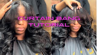 How to do curtain bangs and closure sew in Full layer tutorial [upl. by Obara]