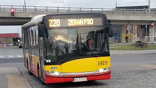 MZA Warszawa  Solaris Urbino 12 III 1419 Linia Z20 Cała trasa [upl. by Anelehs]