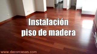 Como instalar piso de madera instalacion de parquet pegado de parquet [upl. by Enohpets789]