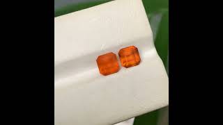 285 Carats Natural Hessonite Garnet Pair Hessonite Earring Pair Asscer Cut [upl. by Aminta]