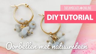 Oorbellen met natuursteen kralen  DIY oorbellen maken ★ Dreambeads Online [upl. by Elleneg]