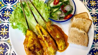 Kyckling Satay med jordnötssås สะเต๊ะไก่ [upl. by Acire]