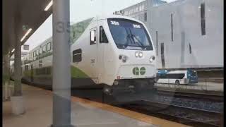 Milton Line GO Train arriving and departing Cooksville GO [upl. by Katsuyama487]