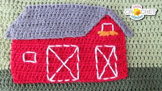 Crochet Barn Applique  Folk Art Calendar Blanket 2019  May [upl. by Humbert]