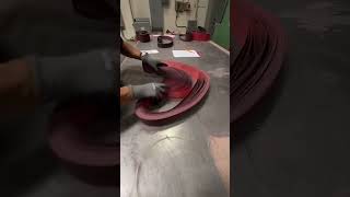 manufacturing some sanding belts🤙🏽 abrasives manufacturing production sandpaper [upl. by Ynaffets]