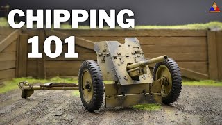 How to Chip Scale Models  Weathering Tutorial  Tamiya Pak 36 [upl. by Kennet]