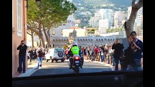 Police Escort through Monaco to the Finish of Rallye Monte Carlo at Prince’s Palace [upl. by Burwell]