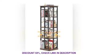 Rotating Bookshelf Corner Bookshelf 360 Display Wood Spinning Bookshelf Floor Standing Bookcase N [upl. by Nnaassilem]