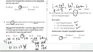 9 Sınıf Matematik Kazanım Kavrama Test 8 Sayı Kümeleri Çözümler [upl. by Nicholas]