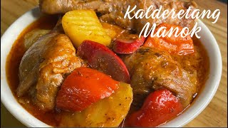 KALDERETANG MANOK Chicken Caldereta Recipe [upl. by Kurland]