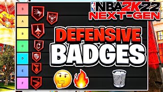 RANKING ALL THE DEFENSIVE BADGES IN TIERS ON NBA 2K22 NEXT GEN [upl. by Haelhsa916]