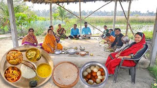 লাউপাতা বাটা ডালচিংড়িমাছ ভাপাপটল চিংড়ি সরষে ইলিশ দই মিষ্টি আজকের রান্না করে খাওয়া দাওয়া [upl. by Wehttan]