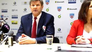 Tlacova konferencia po zapase play off Slovan Bratislava  Dinamo Moskva 24 [upl. by Cyndie912]