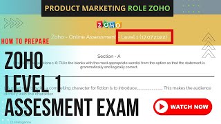 ZOHO Product Marketing LEVEL 1 ONLINE ASSESSMENT  How to prepare  SYLLABUS for LEVEL 1 VERY EASY [upl. by Oretos643]