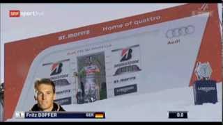 Giant Slalom StMoritz  Fritz Dopfer  Run 1 [upl. by Ahsatak201]