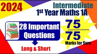 Inter 2024 Inter maths 1A 1st Year important questions [upl. by Mendive728]