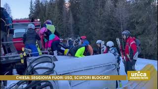 Chiesa in Valmalenco seggiovia fuoriuso sciatori bloccati [upl. by Charleton]