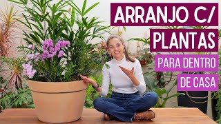 COMO FAZER um ARRANJO FÁCIL com PLANTAS para AMBIENTE INTERNO [upl. by Ariamoy734]