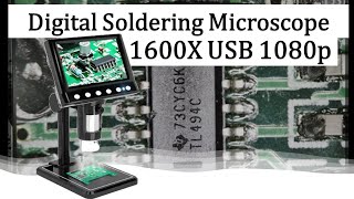 Digital USB Microscope for Soldering – 43 Digital Microscope 1600X USB 1080 WindowsMac OS [upl. by Molli816]