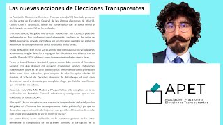 Las nuevas acciones de Elecciones Transparentes 17 Septiembre 2022 [upl. by Nitnerb881]