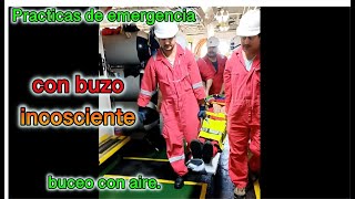 EJERCICIOS DE RESCATE DE BUZO INCOSCIENTE EN BUCEO CON AIRE DRILL ON THE AIR STATION [upl. by Ojadnama]