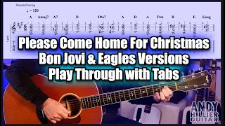 Please Come Home for Christmas Jon Bon Jovi amp The Eagles  Guitar Playthrough with Tabs [upl. by Ejrog]