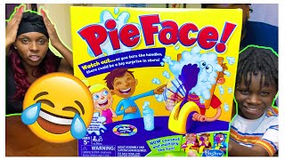 Pie Face Challenge Funny Family Game Night Family Channel [upl. by Tica]