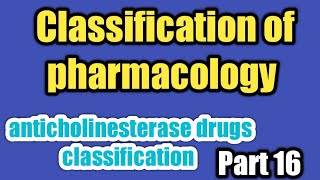 classification of pharmacologyanticholinesterase drugs classification [upl. by Olegnaed]