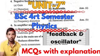 bsc 4rth semester physics unit 7 feedback and oscillator circuit mcqsbsc 4rth sem physics imp mcqs [upl. by Pomfrey]