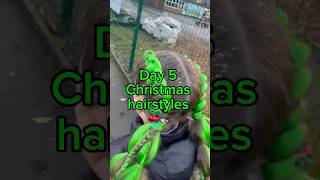 Day 5 Christmas Hairstyles … crazy hair day 🎄 hairstyle braidedhairstyles colourbraids [upl. by Epolulot293]