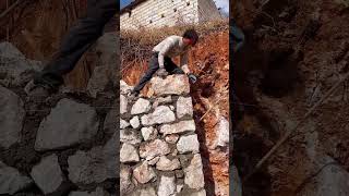 Construction process of stone walls [upl. by Haimrej]