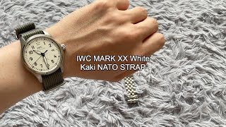 WN IWC Mark XX White NATO Kaki STRAP  MarkXX Mark20 IWC NATOSTRAP [upl. by Barbee]