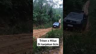 Triton x Hilux shortvideo shorts automobile mitsubishi triton toyota hilux offroad trending [upl. by Anoi]