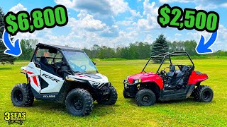 Is the ALL NEW Polaris RZR 200 really that much better than the RZR 170 Kids Youth UTV Comparison [upl. by Hennahane]